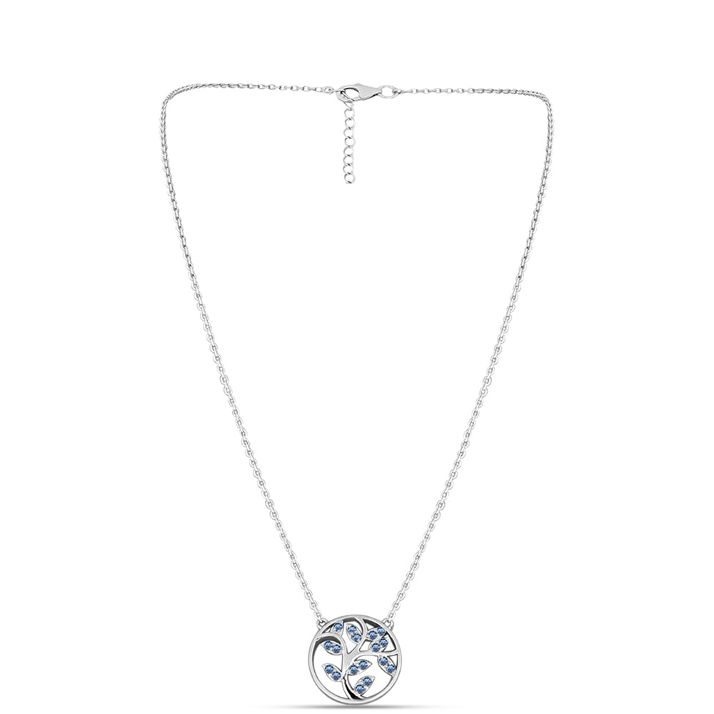 Ezüst Nyaklánc Óceánkék Moissanite-tal 1 