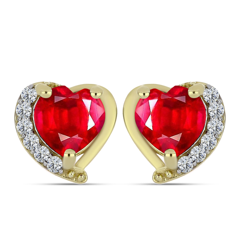 Arannyal Bevont Ezüst Fülbevaló Vörös Acháttal és Fehér Topázzal 1 