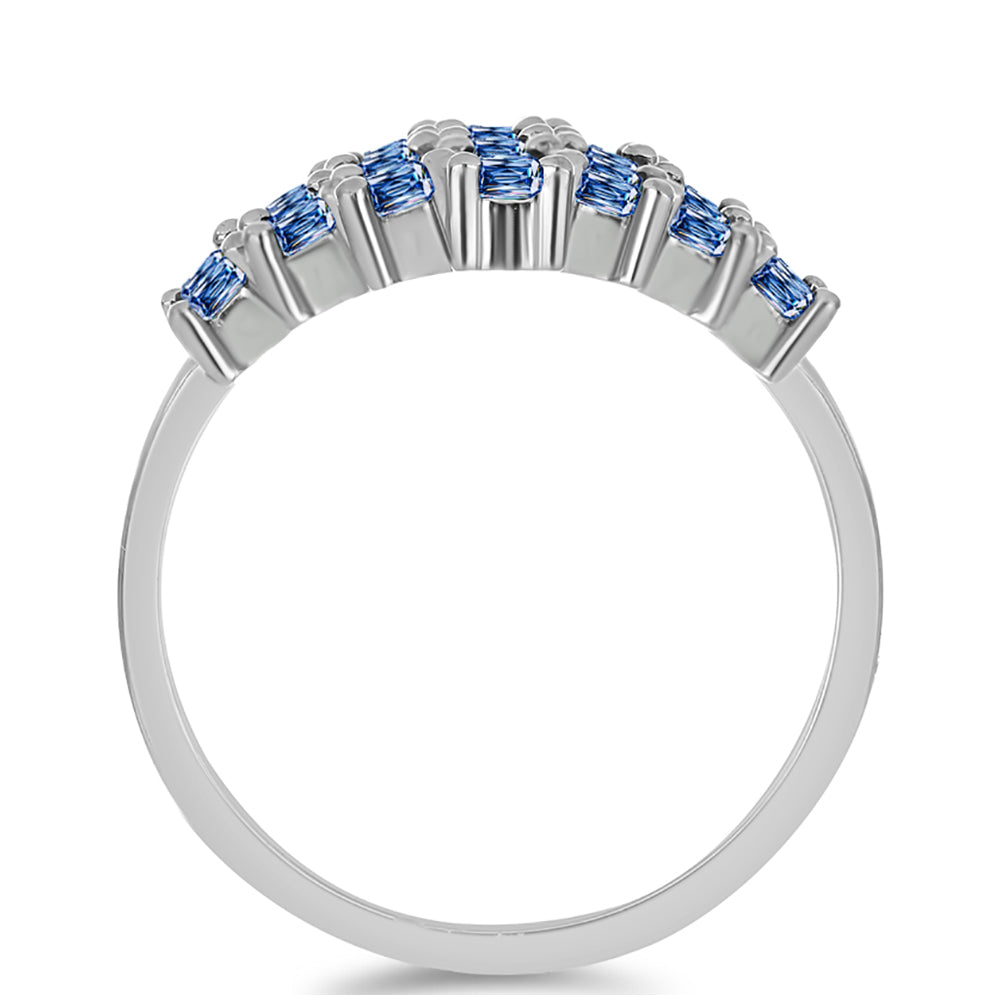 Ezüst Gyűrű Óceánkék Moissanite-tal 2 