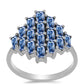 Ezüst Gyűrű Óceánkék Moissanite-tal