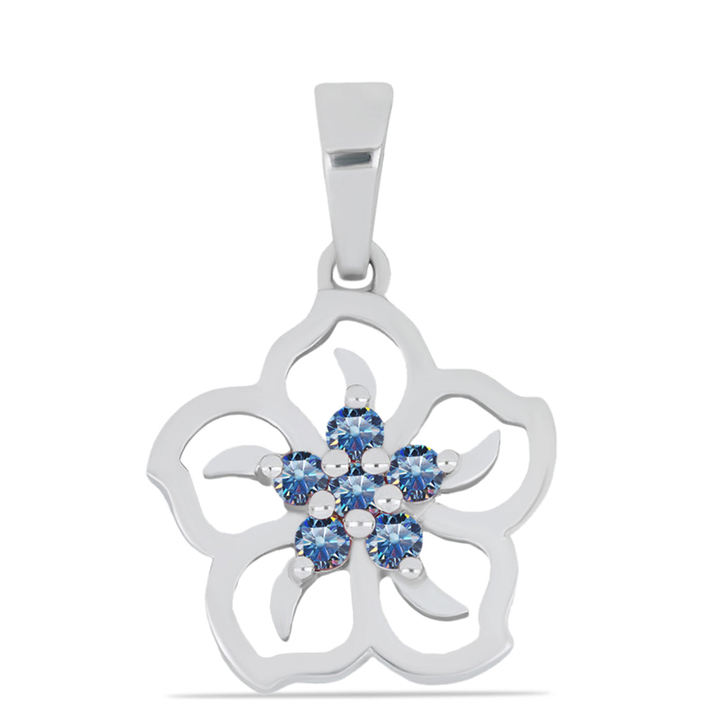 Ezüst Medál Óceánkék Moissanite-tal 1 