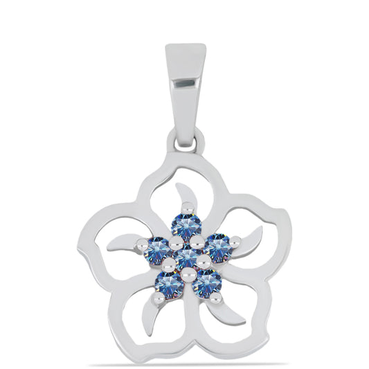 Ezüst Medál Óceánkék Moissanite-tal