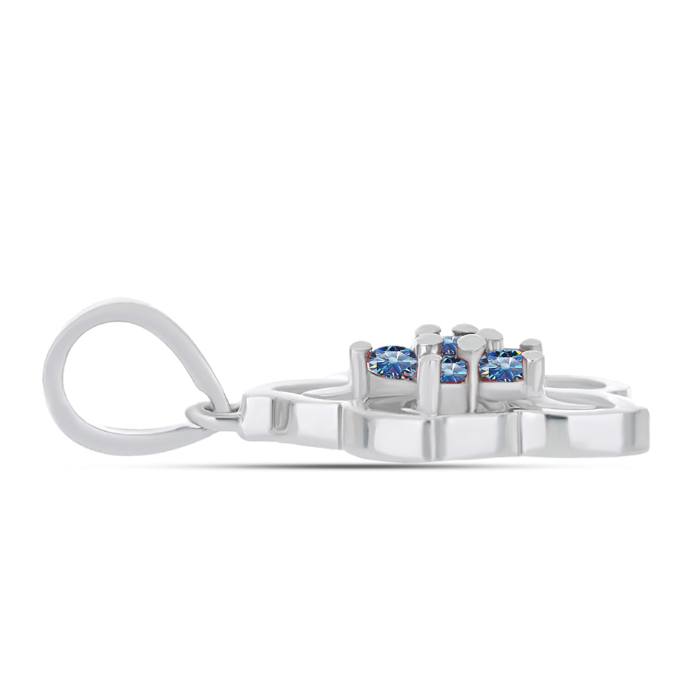 Ezüst Medál Óceánkék Moissanite-tal