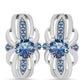 Ezüst Fülbevaló Óceánkék Moissanite-tal