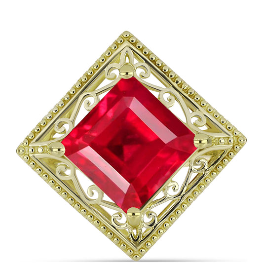 Arannyal Bevont Ezüst Gyűrű Vörös Acháttal