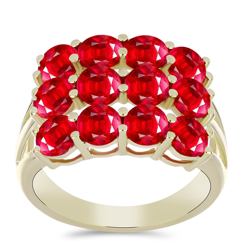 Arannyal Bevont Ezüst Gyűrű Vörös Acháttal 3 