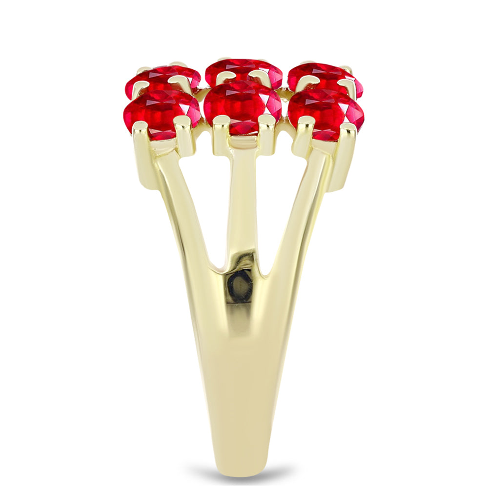 Arannyal Bevont Ezüst Gyűrű Vörös Acháttal 4 