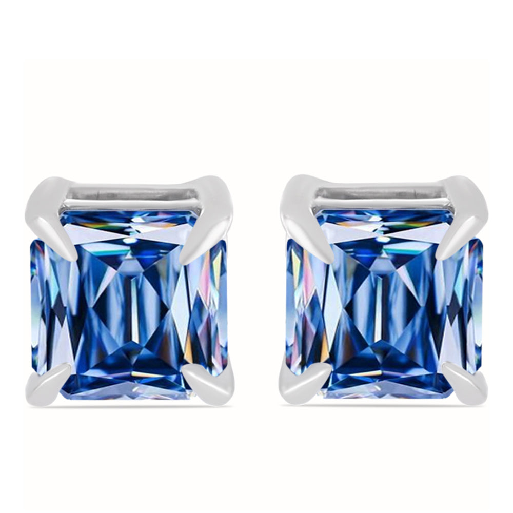 Ezüst Fülbevaló Óceánkék Moissanite-tal 1 