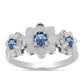 Ezüst Gyűrű Óceánkék Moissanite-tal