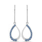 Ezüst Fülbevaló Óceánkék Moissanite-tal