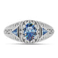 Ezüst Gyűrű Óceánkék Moissanite-tal