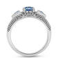 Ezüst Gyűrű Óceánkék Moissanite-tal