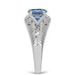 Ezüst Gyűrű Óceánkék Moissanite-tal
