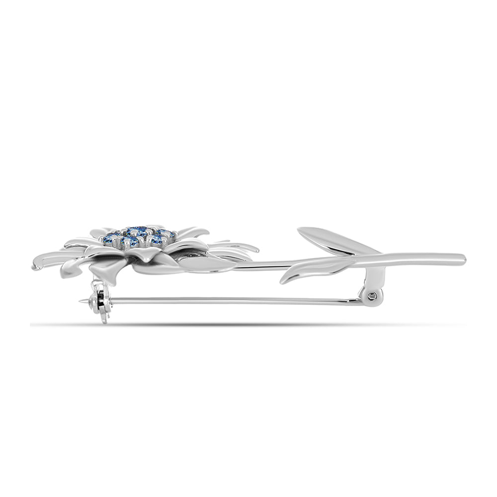 Ezüst Bross Óceánkék Moissanite-tal 2 