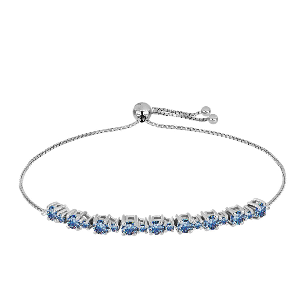 Ezüst Karkötő Óceánkék Moissanite-tal 1 