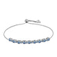 Ezüst Karkötő Óceánkék Moissanite-tal