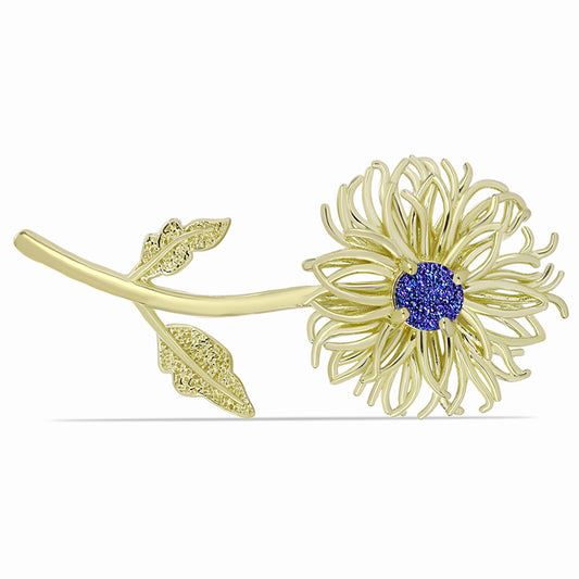 Arannyal Bevont Ezüst Bross Lila Drusy-val