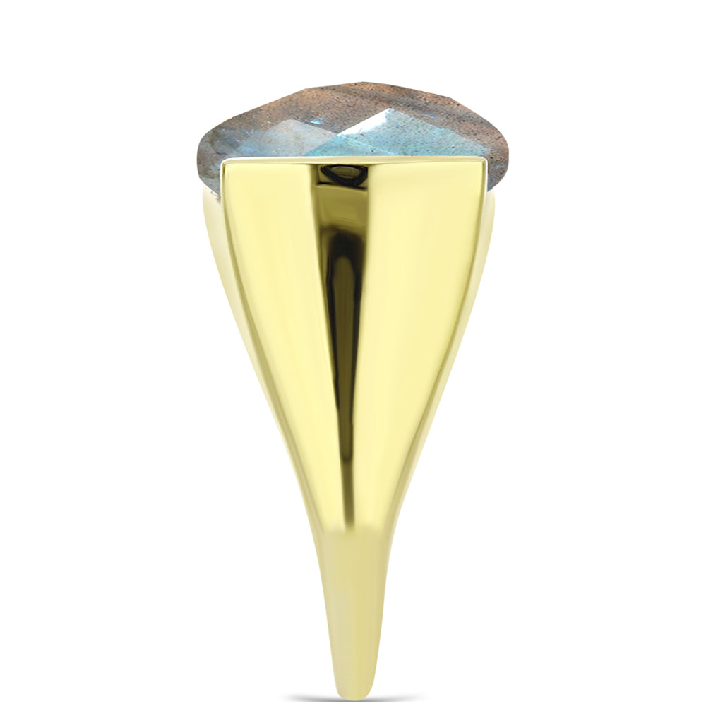 Arannyal Bevont Ezüst Gyűrű Labradorittal 4 