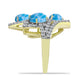 Arannyal Bevont Ezüst Gyűrű Larimarral és Fehér Topázzal