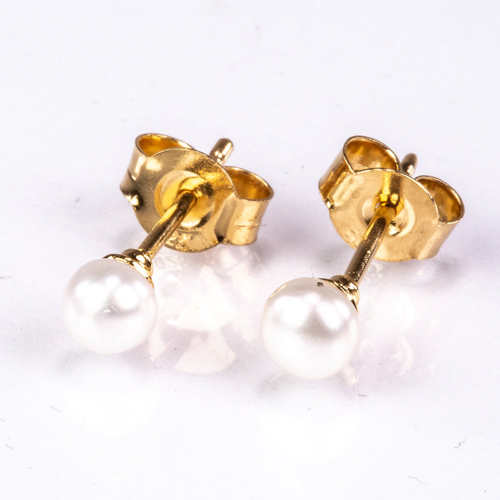 Arannyal Bevont Ezüst Fülbevaló Fehér Édesvízi Kagylógyönggyel 1 