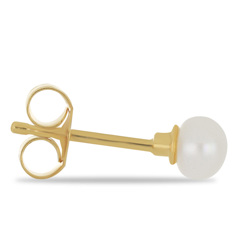 Arannyal Bevont Ezüst Fülbevaló Fehér Édesvízi Kagylógyönggyel 3 