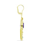 Arannyal Bevont Ezüst Fülbevaló Marokkói Ametiszttel és Ural Citrinnel