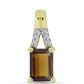Arannyal Bevont Ezüst Medál Kognak Kvarccal és Fehér Topázzal