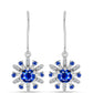 Ezüst Fülbevaló Ausztrál Kék Zafírral és Fehér Topázzal