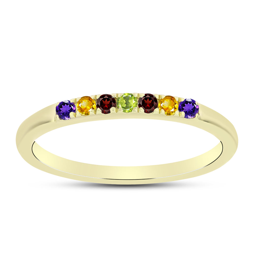 Arannyal Bevont Ezüst Gyűrű Marokkói Ametiszttel és Ural Citrinnel