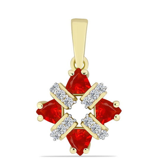 Arannyal Bevont Ezüst Medál Vörös Acháttal és Fehér Topázzal