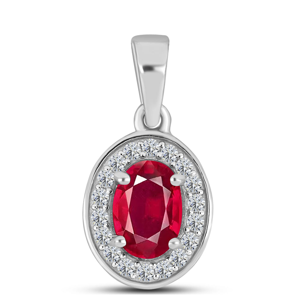 Ezüst Medál Madagaszkári Rubinnal és Fehér Topázzal