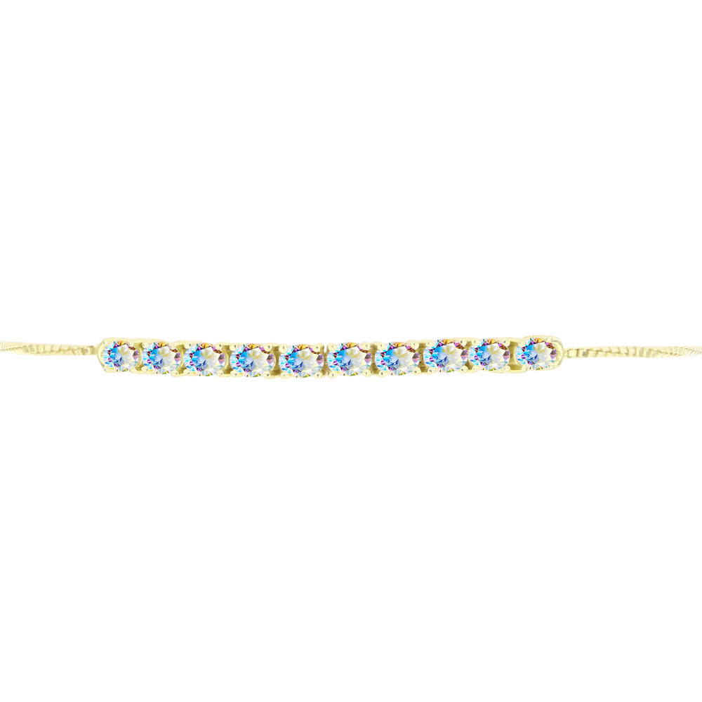 Arannyal Bevont Ezüst Karkötő Jég Moissanite-tel