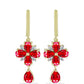 Arannyal Bevont Ezüst Fülbevaló Vörös Acháttal