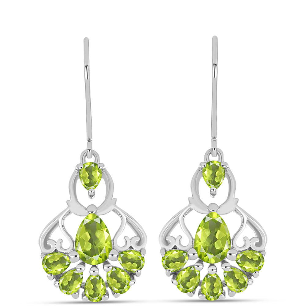 Ezüst Fülbevaló Changbai Peridottal 1 