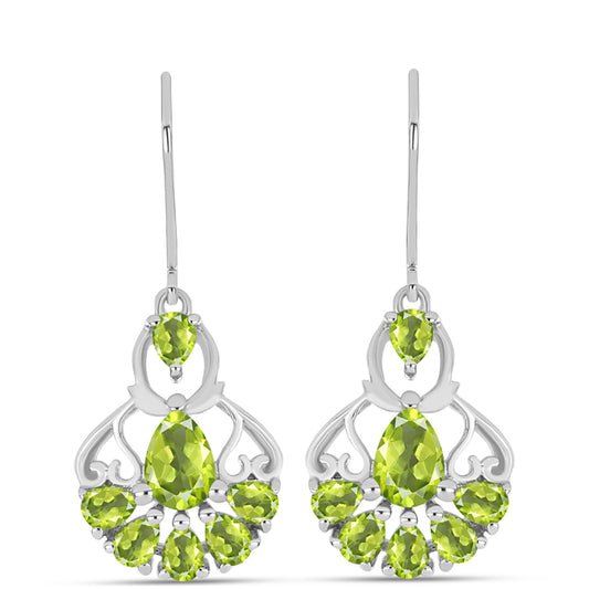 Ezüst Fülbevaló Changbai Peridottal