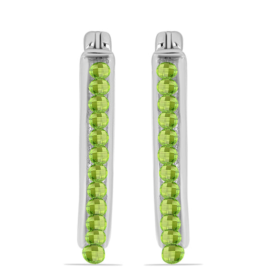Ezüst Fülbevaló Changbai Peridottal