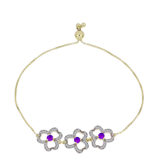 Arannyal Bevont Ezüst Karkötő Bíbor Acháttal és Fehér Topázzal