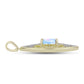 Arannyal Bevont Ezüst Medál Szivárvány Holdkővel és Fehér Topázzal