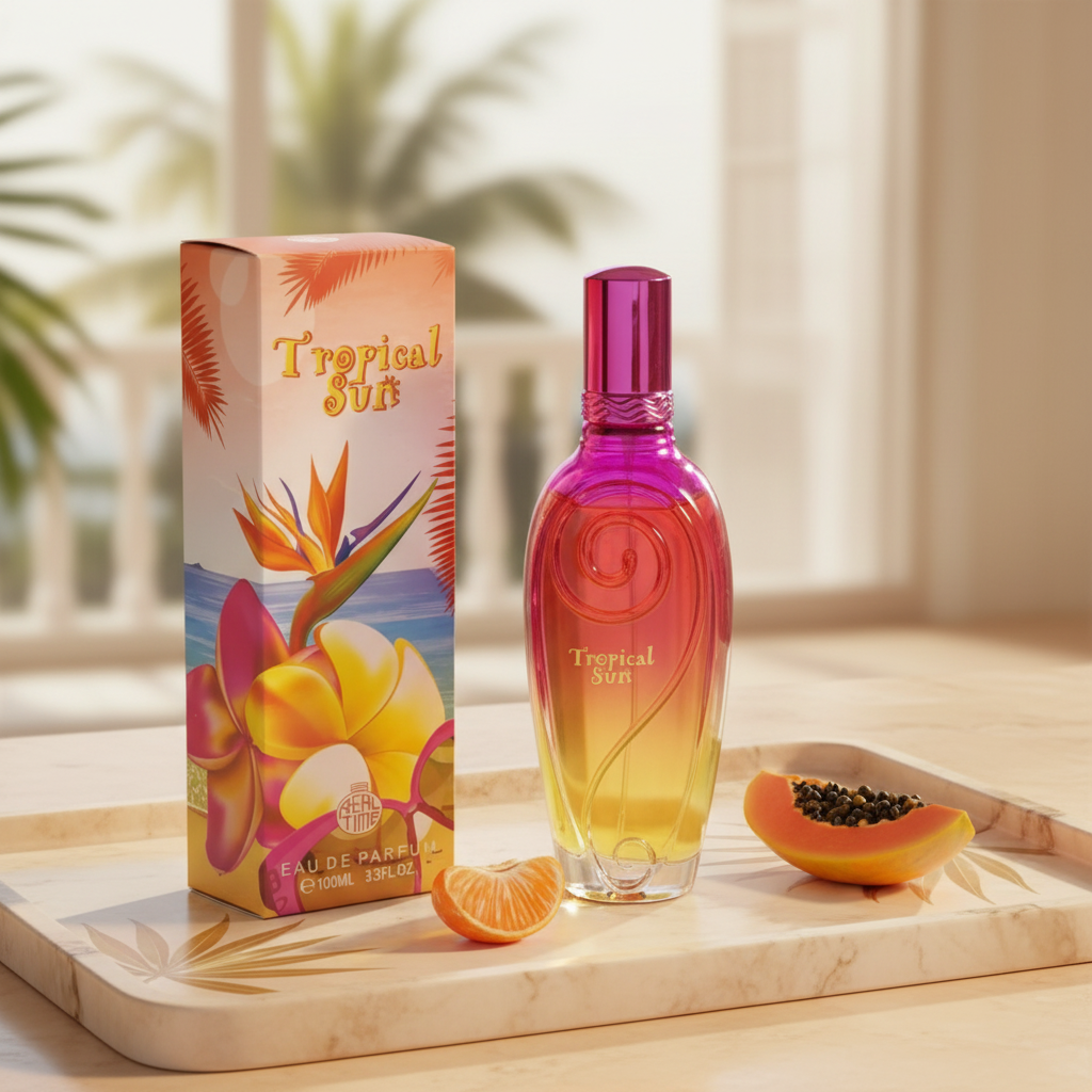 100 ml Eau de Perfume "TROPICAL SUN"  Gyümölcsös Pézsma Illat Nőknek, 3% illatolaj tartalommal 1 