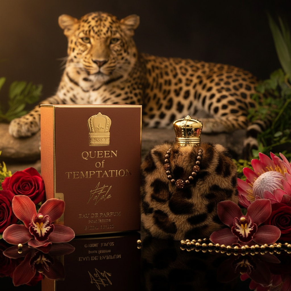 100 ml EDP QUEEN OF TEMPTATION - FATALE, borostyános illat nőknek 1 