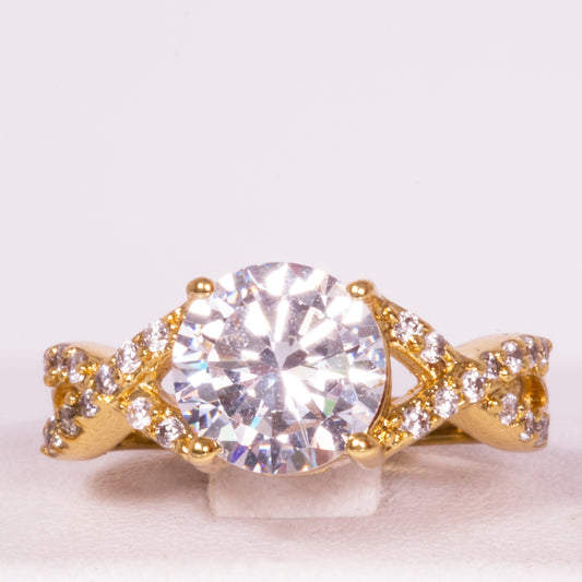 Arany Bevonatú Gyűrű Fehér Emporia® Kristállyal ( Gyűrű )