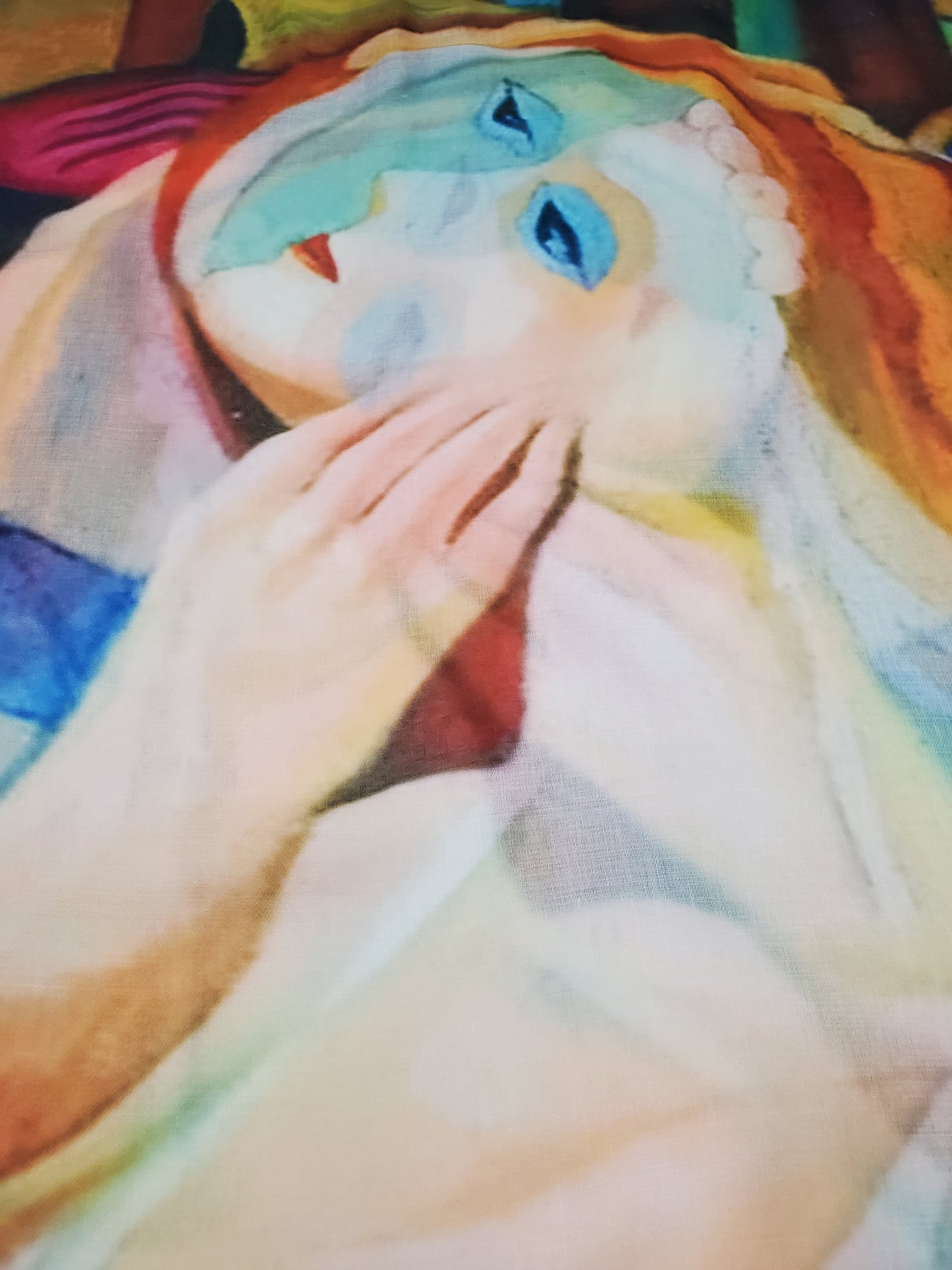 Pamut Sál-Kendő, 70 cm x 180 cm, Picasso - Abstract Style Portrait