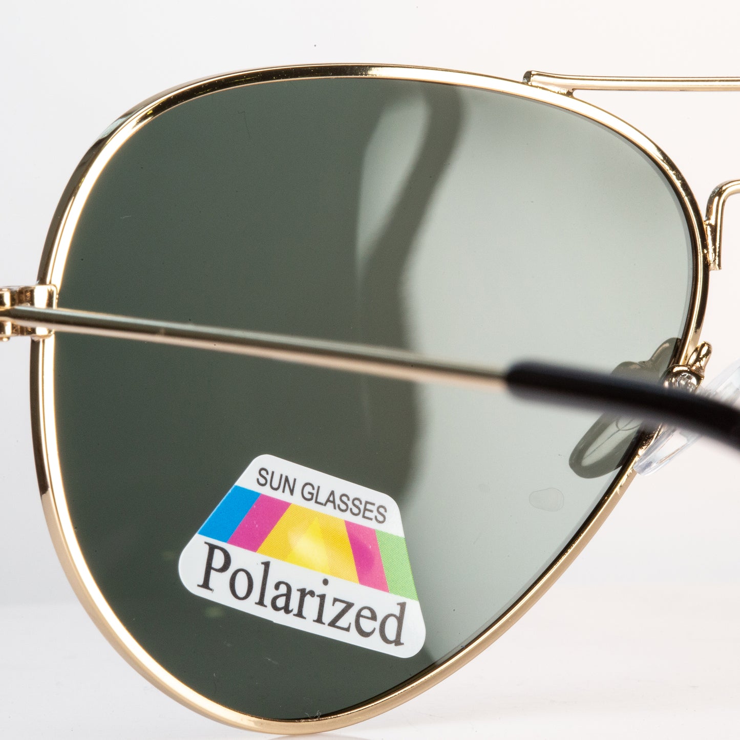 Emporia Italy - Pilóta Napszemüveg "EREDETI", polarizált UV szűrős napszemüveg tokkal és tisztítókendővel,  klasszikus sötétzöld lencsék, arany színű keret