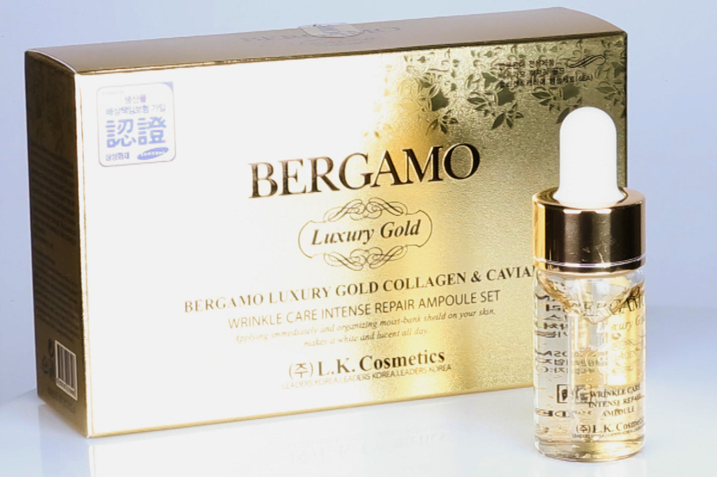 BERGAMO LUXORY GOLD Kollagén & Kaviár 4 db-os Ampulla Szett, 13 ml x 4