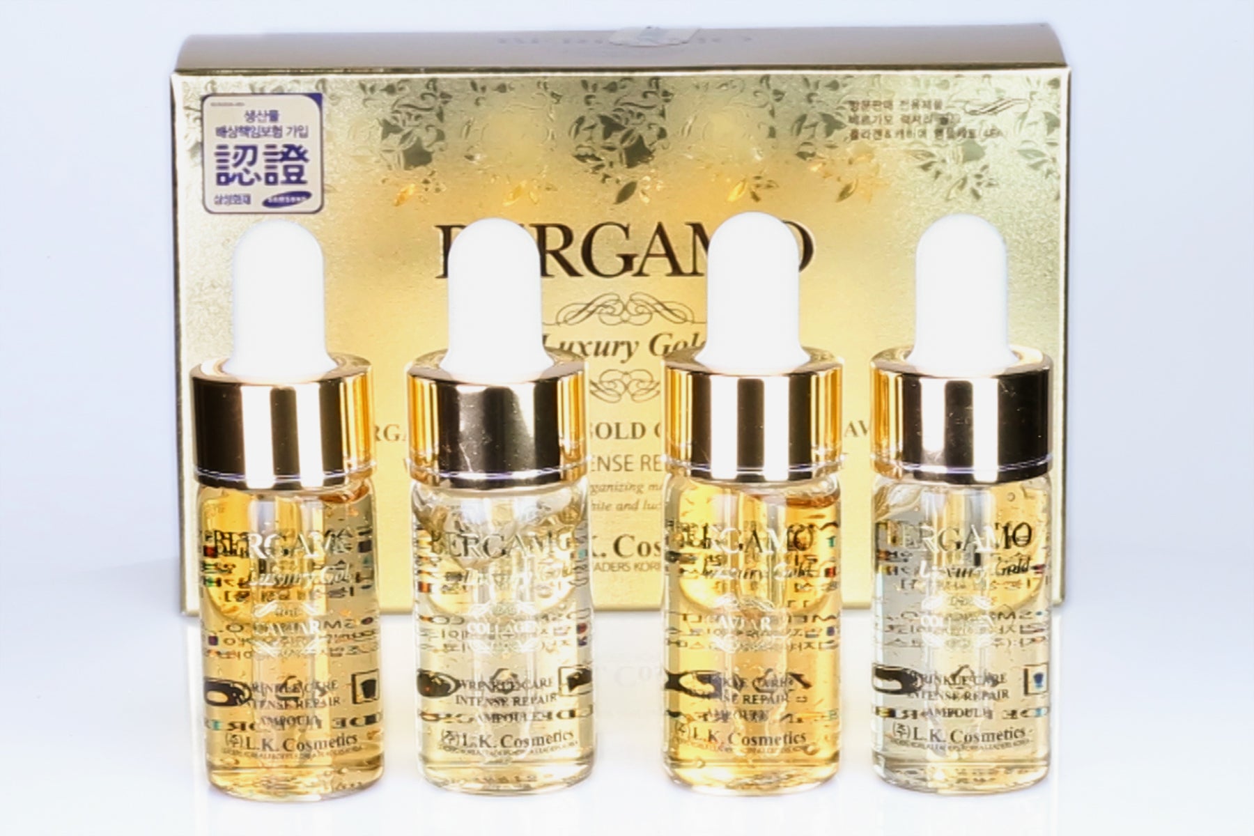 BERGAMO LUXORY GOLD Kollagén & Kaviár 4 db-os Ampulla Szett, 13 ml x 4 4 