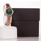 Kiváló minőségű Miyota mechanikás ötvözetből készült óra díszdobozzal, smaragdzöld óralappal