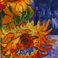 100% Selyem Sál, 90 cm x 180 cm, Van Gogh Hat Napraforgó