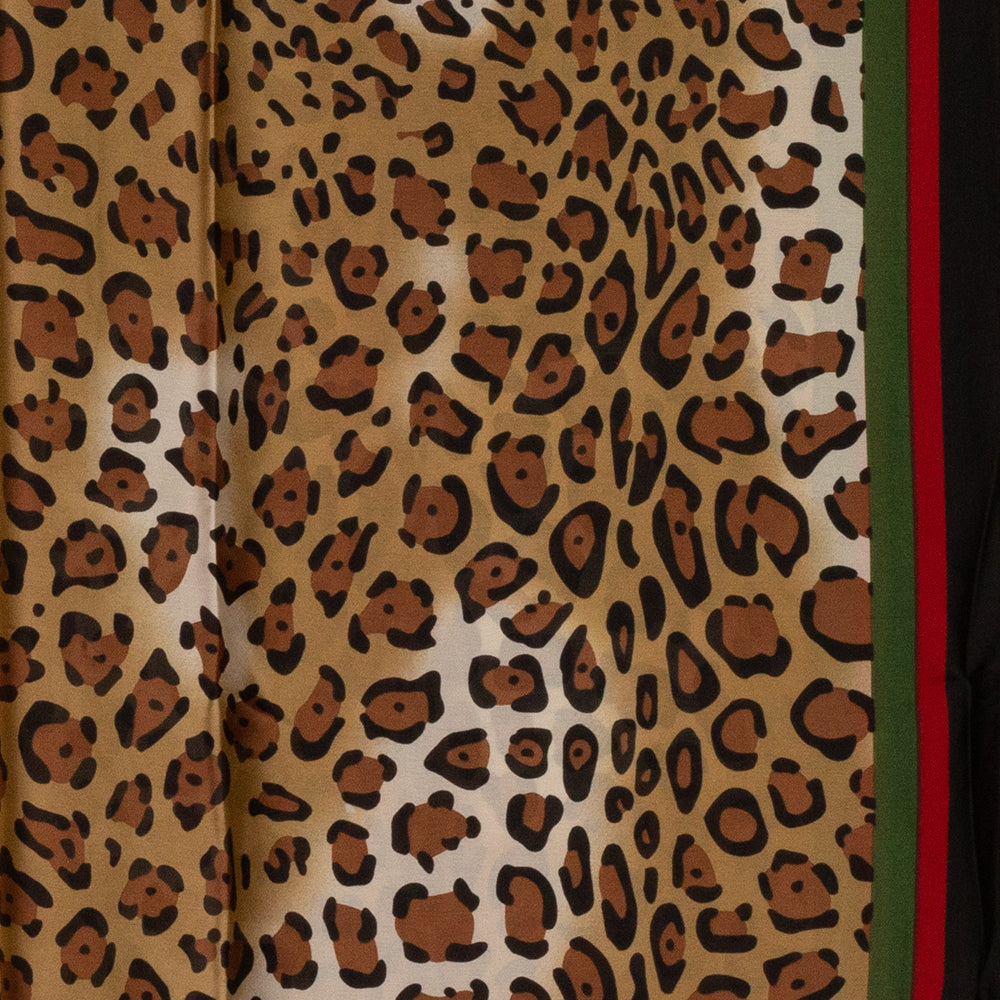 100% Selyem Sál, 90 cm x 180 cm, Leopárdmintás