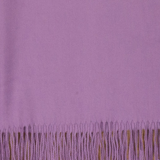 100% Pashmina Kasmír Sál, 70 cm x 170 cm, Szuper Puha, Sima Halványlila