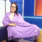100% Pashmina Kasmír Sál, 70 cm x 170 cm, Szuper Puha, Sima Halványlila